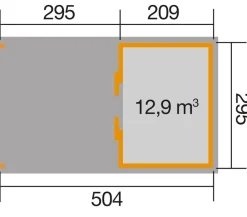 Weka Gartenhäuser & Gerätehäuser - Schiebetürhaus 225 + 295 cm XL-Anbau Natur