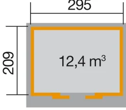 Weka Schiebetürhaus 225 Gr.1, ca. B315/H238/T249 cm Rot New