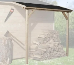 Weka Schleppdach für Gartenhaus ab Tiefe 300 cm, ca. B135/H210/T330 cm Natur Discount