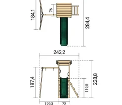 Weka Gartenspielgeräte - Spielturm Lyon, ca. B242,2/H288,8/T284,4 cm