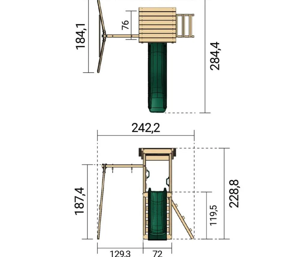 Weka Gartenspielgeräte - Spielturm Lyon, ca. B242,2/H288,8/T284,4 cm
