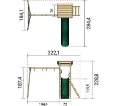 Weka Gartenspielgeräte > Spielturm Neapel, ca. B322,1/H228,8/T284,4 cm