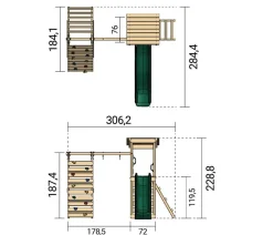 Weka Spielturm Sevilla, ca. B306,2/H228,8/T284,4 cm Online