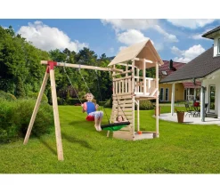 Weka Gartenspielgeräte - Tabaluga Drachenturm mit Satteldach, ca. B420/H331/T290 cm