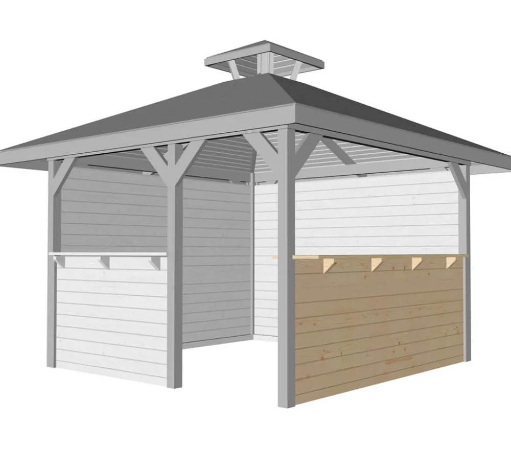 Weka Anbauten - Tresenwand, für Gartenoase 651 Gr. 2 Natur