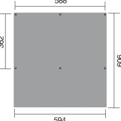 Weka Carports & Garagen - Y-Doppelcarport 612 ohne Dacheindeckung, ca. B592/H250/T606 cm Natur