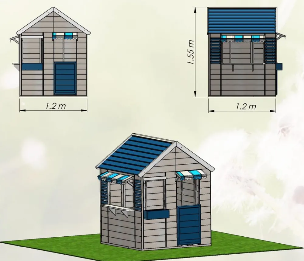 Wendi Toys Gartenspielgeräte > Spielhaus Delfin, ca. B120/H155/T120 cm