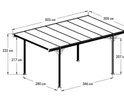 Westmann Carports & Garagen > Aluminium-Carport Helsinki, ca. B305/H232/T503 cm