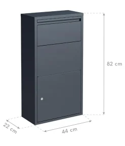 Westmann Briefkasten mit Paketbox Pollux, ca. B44/H82/T22 cm Anthrazit Discount