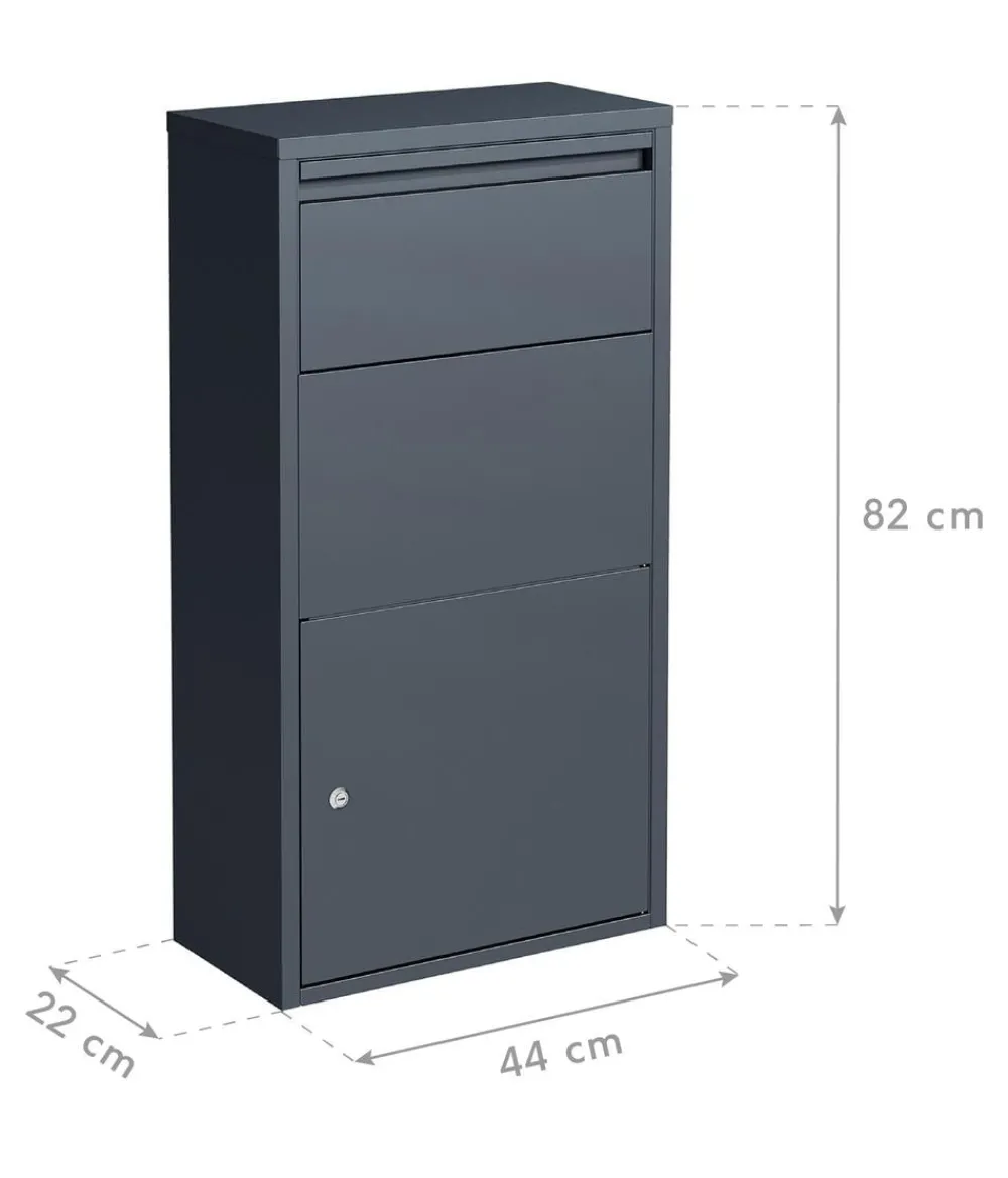Westmann Briefkasten mit Paketbox Pollux, ca. B44/H82/T22 cm Anthrazit Discount
