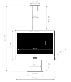 Westmann Gartenkamin, ca. B41/H160/T90 cm Schwarz Outlet