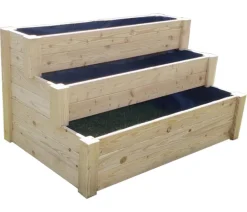 Westmann Hochbeete & Frühbeete - Holz-Treppenhochbeet Premium, ca. B120/H64/T76 cm Natur