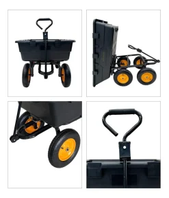 Westmann Kunststoff-Gartenwagen mit Kippfunktion Prakta L Schwarz Hot