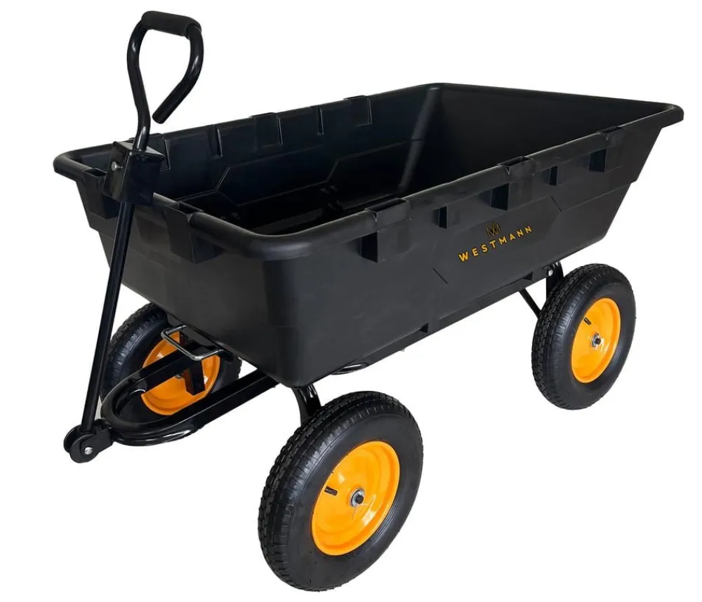 Westmann Kunststoff-Gartenwagen mit Kippfunktion Prakta L Schwarz Hot