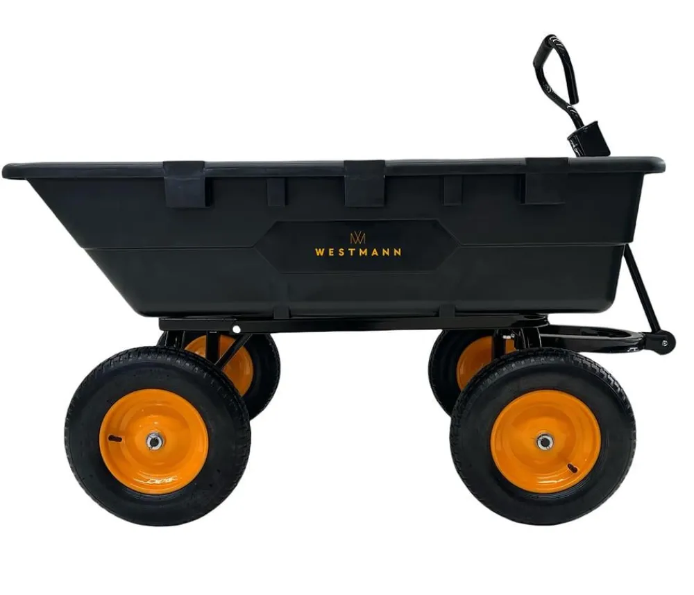 Westmann Kunststoff-Gartenwagen mit Kippfunktion Prakta L Schwarz Hot