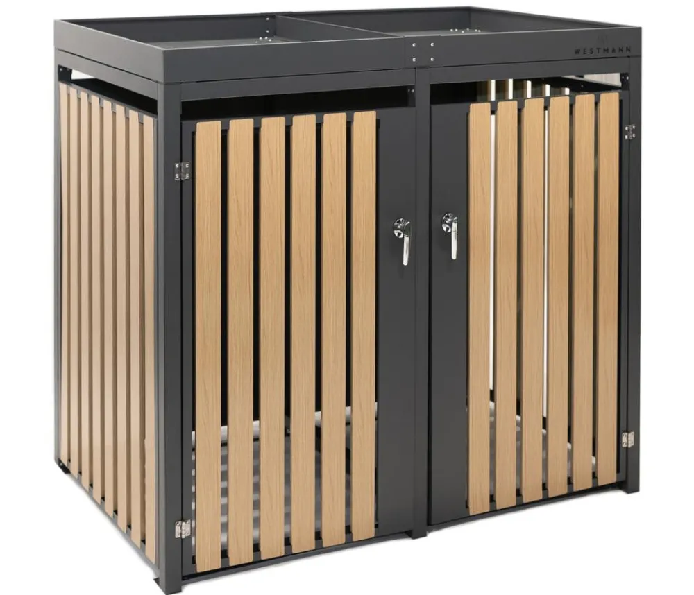 Westmann Mülltonnenbox 240 l, ca. B134/H125/T84 cm Schwarz Online
