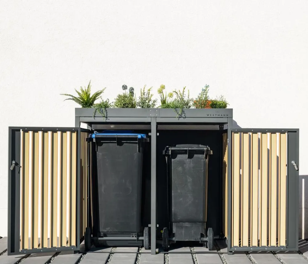Westmann Mülltonnenbox 240 l, ca. B134/H125/T84 cm Schwarz Online