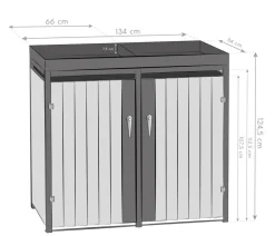 Westmann Mülltonnenbox 240 l, ca. B134/H125/T84 cm Schwarz Online