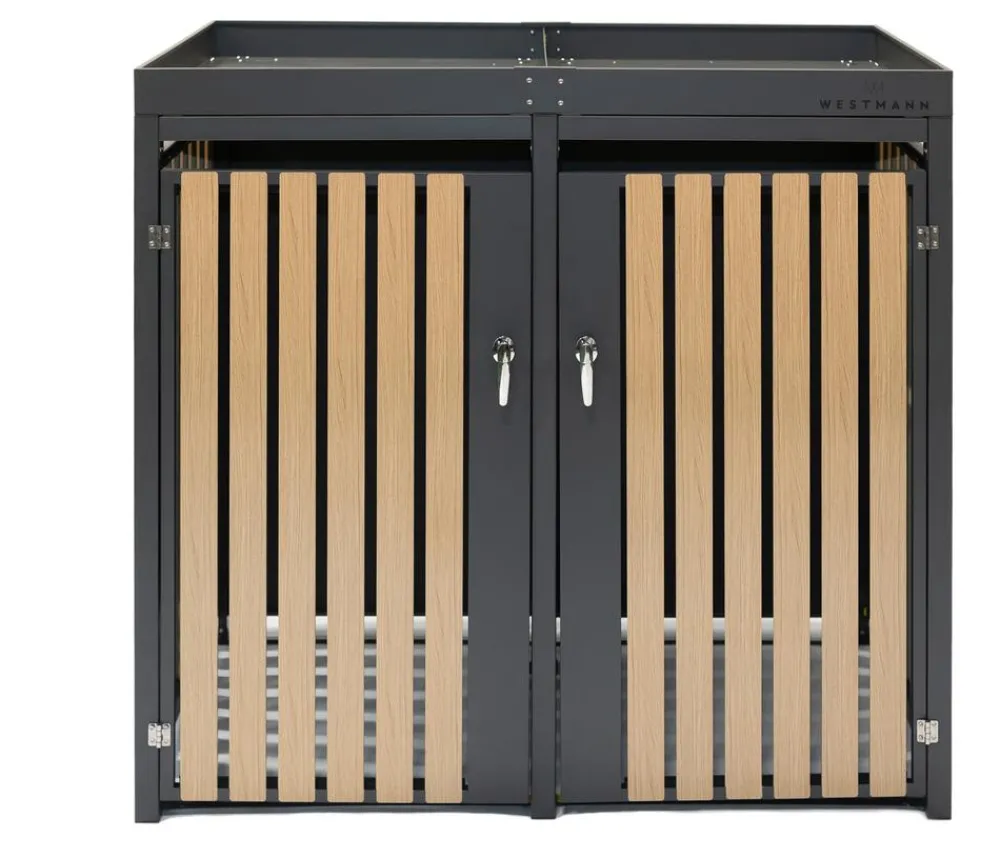 Westmann Mülltonnenbox 240 l, ca. B134/H125/T84 cm Schwarz Online