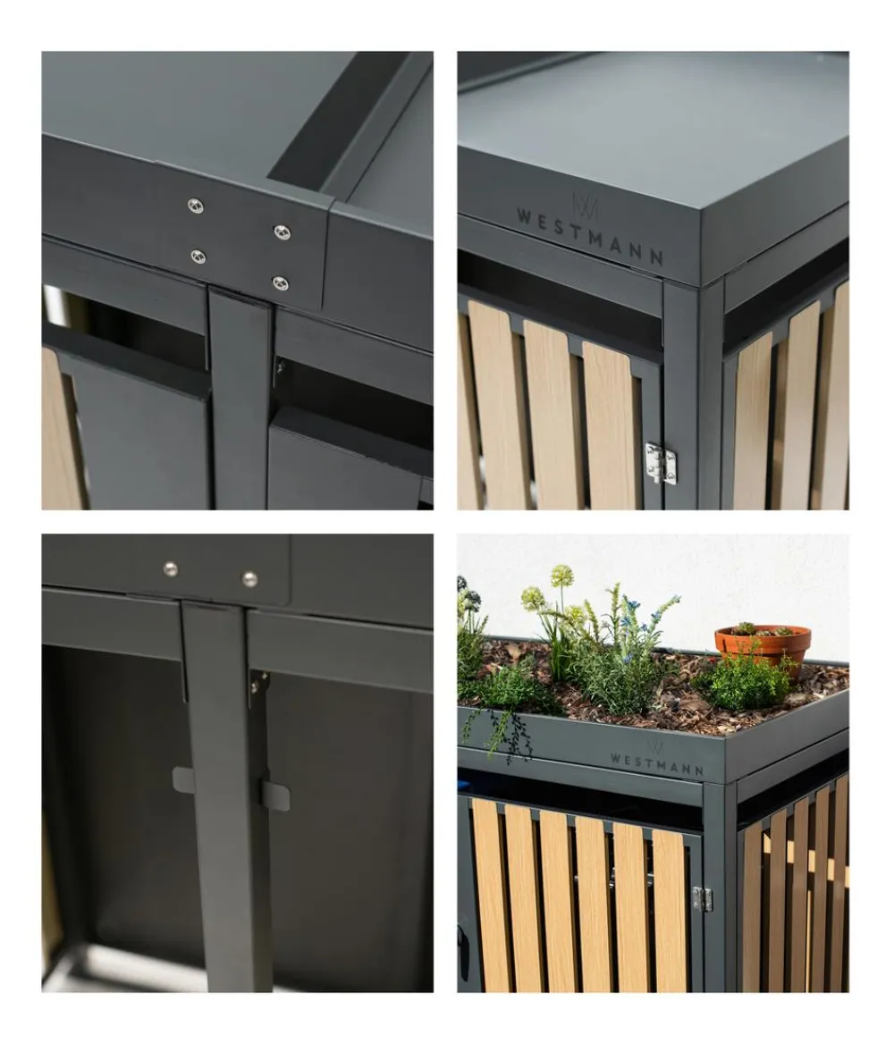 Westmann Mülltonnenbox 240 l, ca. B134/H125/T84 cm Schwarz Online