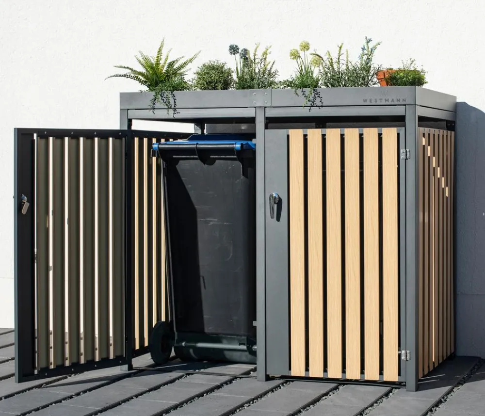 Westmann Mülltonnenbox 240 l, ca. B134/H125/T84 cm Schwarz Online