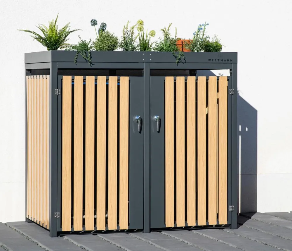Westmann Mülltonnenbox 240 l, ca. B134/H125/T84 cm Schwarz Online