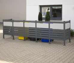 Westmann Mülltonnenboxen > Mülltonnenverkleidung Planum 5er Box, ca. B410/H120/T90 cm