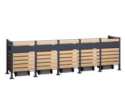 Westmann Mülltonnenboxen > Mülltonnenverkleidung Planum 5er Box, ca. B410/H120/T90 cm