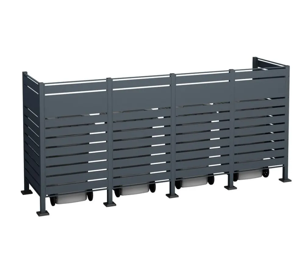 Westmann Mülltonnenboxen > Mülltonnenverkleidung Planum 4er Box, ca. B330/H150/T90 cm