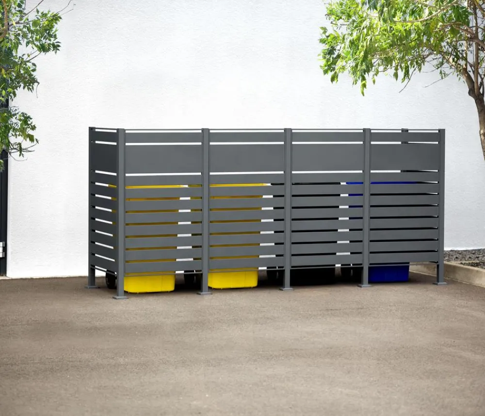 Westmann Mülltonnenboxen > Mülltonnenverkleidung Planum 4er Box, ca. B330/H150/T90 cm