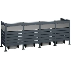 Westmann Mülltonnenboxen > Mülltonnenverkleidung Planum 4er Box, ca. B330/H120/T90 cm