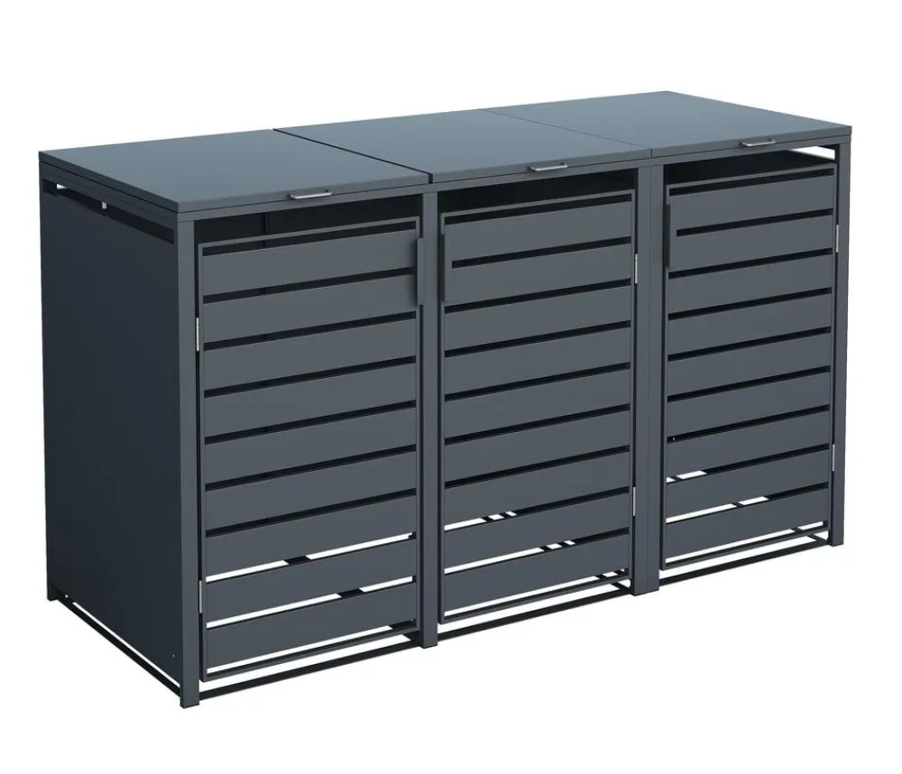 Westmann Mülltonnenverkleidung Kubus 3er Box, ca. B200/H116/T80 cm Anthrazit Outlet