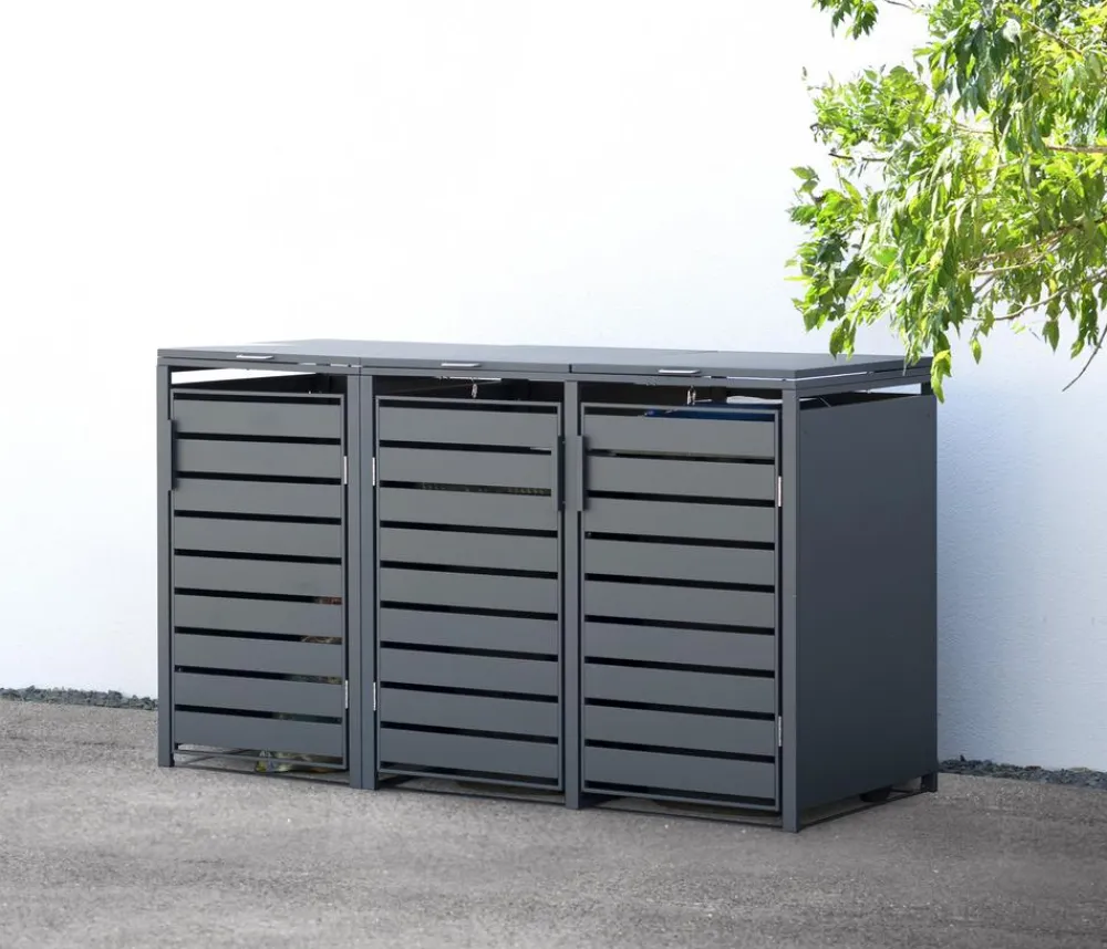 Westmann Mülltonnenverkleidung Kubus 3er Box, ca. B200/H116/T80 cm Anthrazit Outlet