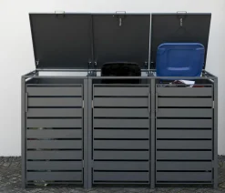 Westmann Mülltonnenverkleidung Kubus 3er Box, ca. B200/H116/T80 cm Anthrazit Outlet