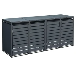 Westmann Mülltonnenverkleidung Kubus 4er Box, ca. B264/H116/T80 cm Anthrazit New