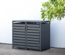 Westmann Mülltonnenverkleidung Kubus 2er Box, ca. B132/H116/T80 cm Anthrazit Discount