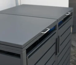 Westmann Mülltonnenverkleidung Kubus 2er Box, ca. B132/H116/T80 cm Anthrazit Discount