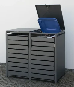 Westmann Mülltonnenverkleidung Kubus 2er Box, ca. B132/H116/T80 cm Anthrazit Discount