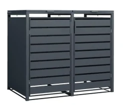 Westmann Mülltonnenverkleidung Kubus 2er Box, ca. B132/H116/T80 cm Anthrazit Discount