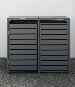 Westmann Mülltonnenverkleidung Kubus 2er Box, ca. B132/H116/T80 cm Anthrazit Discount
