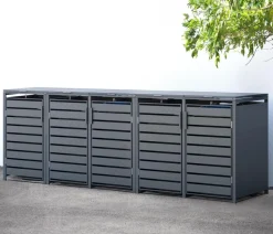 Westmann Mülltonnenverkleidung Kubus 5er Box, ca. B332/H116/T80 cm Anthrazit