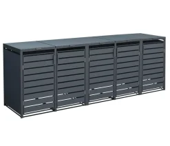 Westmann Mülltonnenverkleidung Kubus 5er Box, ca. B332/H116/T80 cm Anthrazit