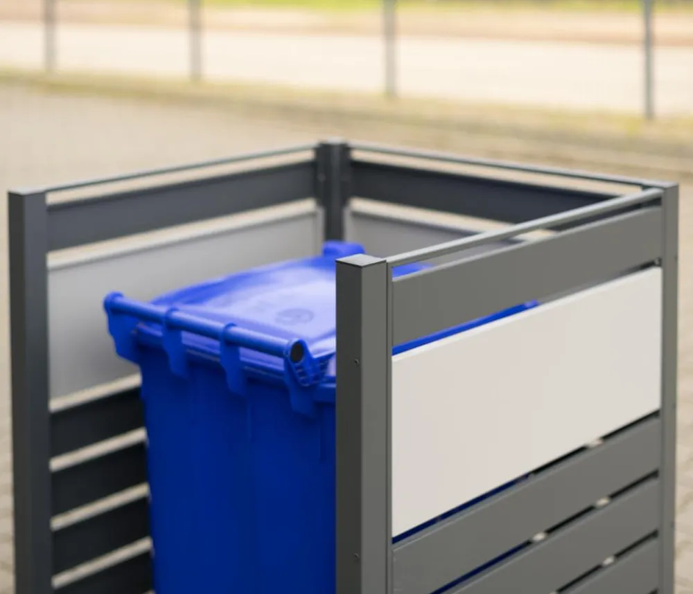Westmann Mülltonnenverkleidung Planum 1er Box, ca. B90/H120/T Anthrazit New