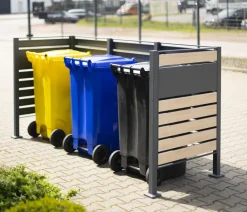 Westmann Mülltonnenverkleidung Planum 3er Box, ca. B250/H120/T90 cm Natur Sale
