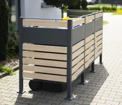 Westmann Mülltonnenverkleidung Planum 3er Box, ca. B250/H120/T90 cm Natur Sale