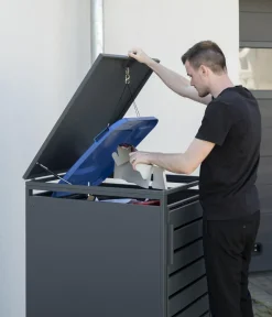 Westmann Mülltonnenverkleidung Kubus 1er Box, ca. B68/H116/T80 cm Anthrazit