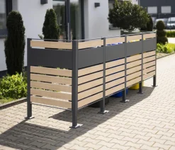 Westmann Mülltonnenboxen - Mülltonnenverkleidung Planum 4er Box, ca. B330/H120/T90 cm Natur