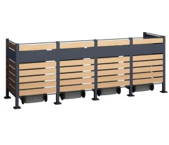 Westmann Mülltonnenboxen - Mülltonnenverkleidung Planum 4er Box, ca. B330/H120/T90 cm Natur