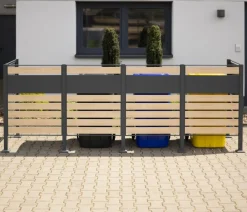 Westmann Mülltonnenboxen - Mülltonnenverkleidung Planum 4er Box, ca. B330/H120/T90 cm Natur