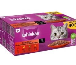 Whiskas® Nassfutter für Katzen 1+ Klassische Auswahl in Sauce, Adult, 40 x 85 g Sale